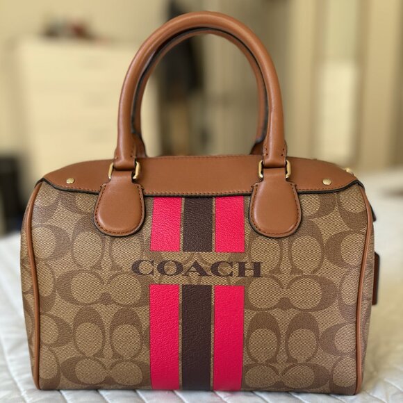 Coach Brown Coated Canvas and Leather Mini Satchel Bag - Picture 1 of 5